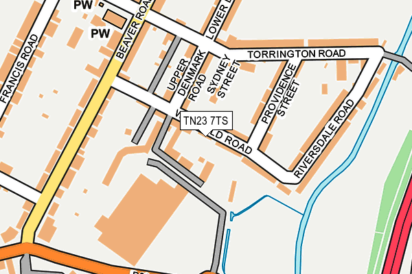 TN23 7TS map - OS OpenMap – Local (Ordnance Survey)