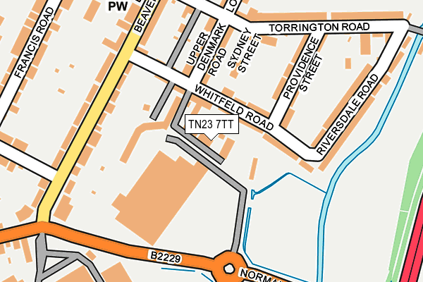 TN23 7TT map - OS OpenMap – Local (Ordnance Survey)