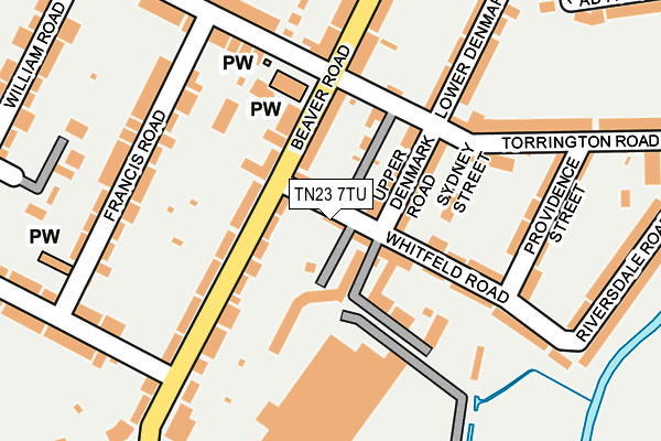 TN23 7TU map - OS OpenMap – Local (Ordnance Survey)