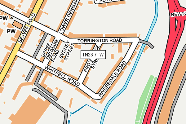 TN23 7TW map - OS OpenMap – Local (Ordnance Survey)