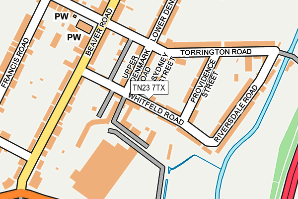 TN23 7TX map - OS OpenMap – Local (Ordnance Survey)