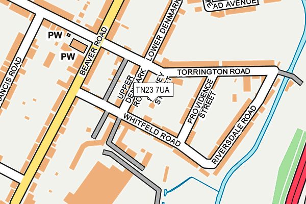 TN23 7UA map - OS OpenMap – Local (Ordnance Survey)