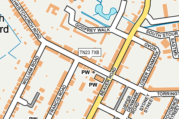 TN23 7XB map - OS OpenMap – Local (Ordnance Survey)