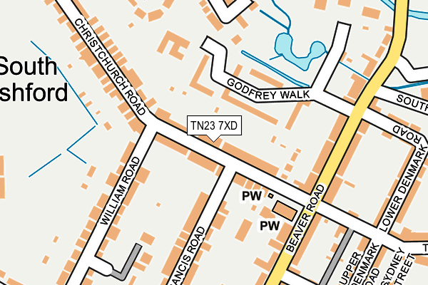 TN23 7XD map - OS OpenMap – Local (Ordnance Survey)