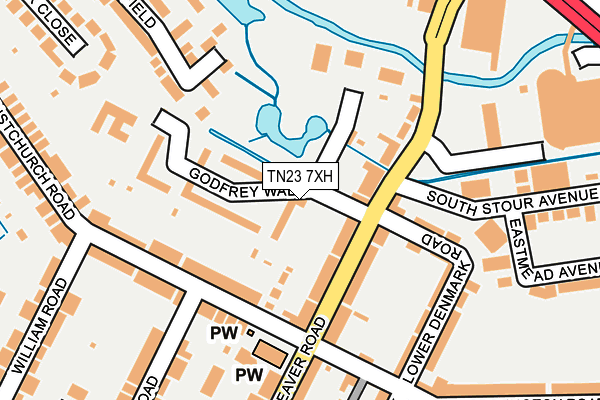 TN23 7XH map - OS OpenMap – Local (Ordnance Survey)