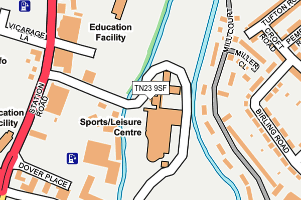 TN23 9SF map - OS OpenMap – Local (Ordnance Survey)