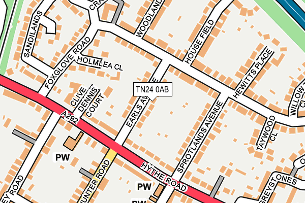 TN24 0AB map - OS OpenMap – Local (Ordnance Survey)