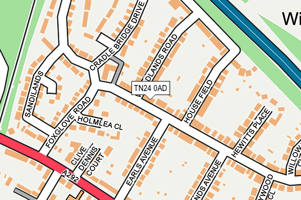 TN24 0AD map - OS OpenMap – Local (Ordnance Survey)