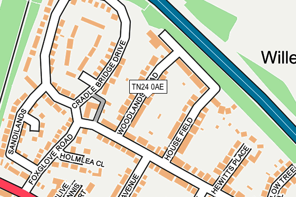 TN24 0AE map - OS OpenMap – Local (Ordnance Survey)