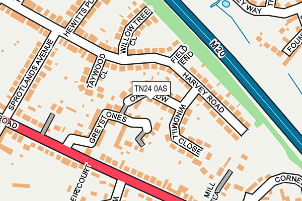 TN24 0AS map - OS OpenMap – Local (Ordnance Survey)