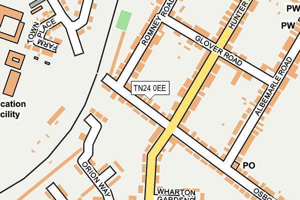 TN24 0EE map - OS OpenMap – Local (Ordnance Survey)