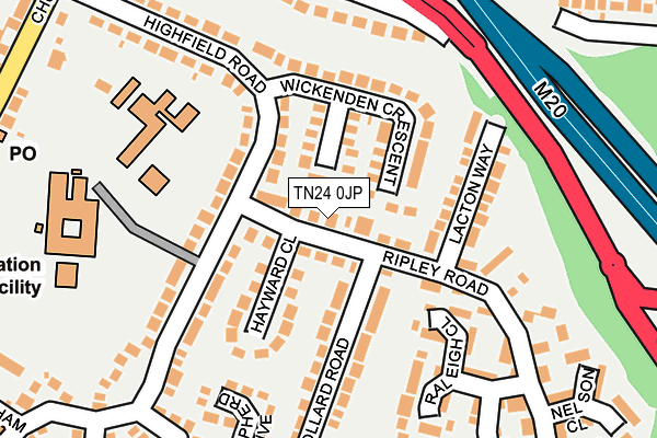 TN24 0JP map - OS OpenMap – Local (Ordnance Survey)