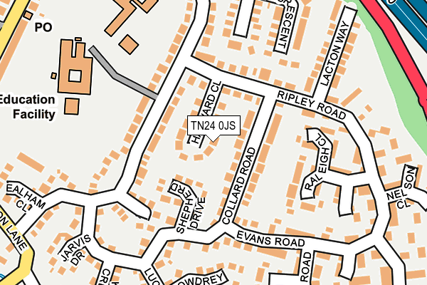 TN24 0JS map - OS OpenMap – Local (Ordnance Survey)