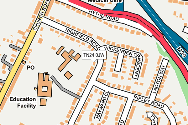 TN24 0JW map - OS OpenMap – Local (Ordnance Survey)