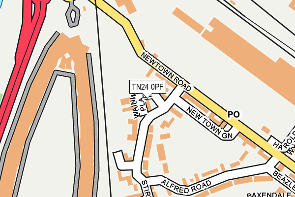 TN24 0PF map - OS OpenMap – Local (Ordnance Survey)