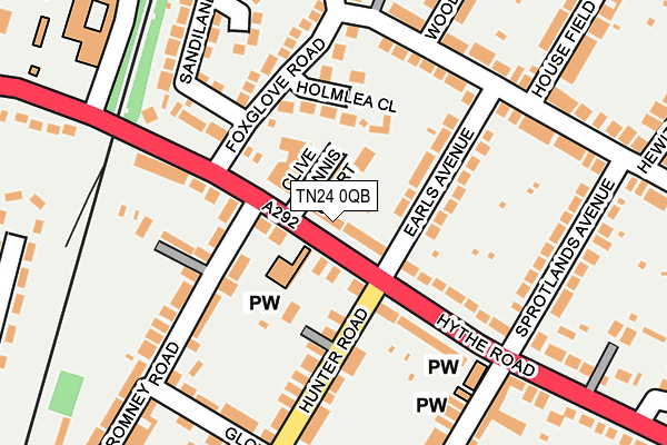 TN24 0QB map - OS OpenMap – Local (Ordnance Survey)