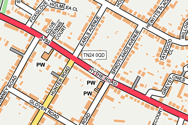TN24 0QD map - OS OpenMap – Local (Ordnance Survey)