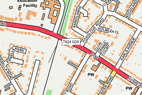 TN24 0QS map - OS OpenMap – Local (Ordnance Survey)