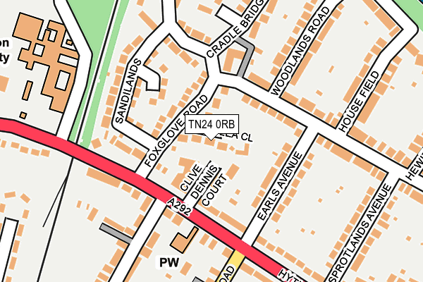 TN24 0RB map - OS OpenMap – Local (Ordnance Survey)