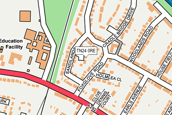 TN24 0RE map - OS OpenMap – Local (Ordnance Survey)