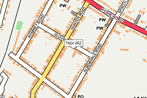 TN24 0RZ map - OS OpenMap – Local (Ordnance Survey)