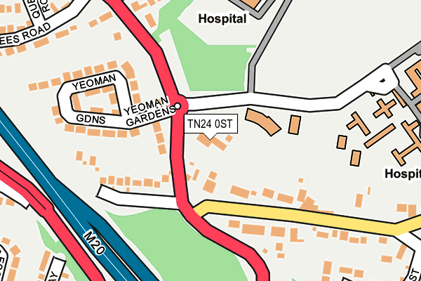 TN24 0ST map - OS OpenMap – Local (Ordnance Survey)
