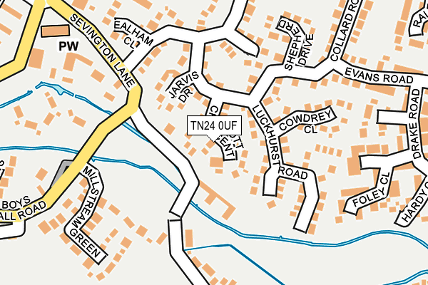 TN24 0UF map - OS OpenMap – Local (Ordnance Survey)