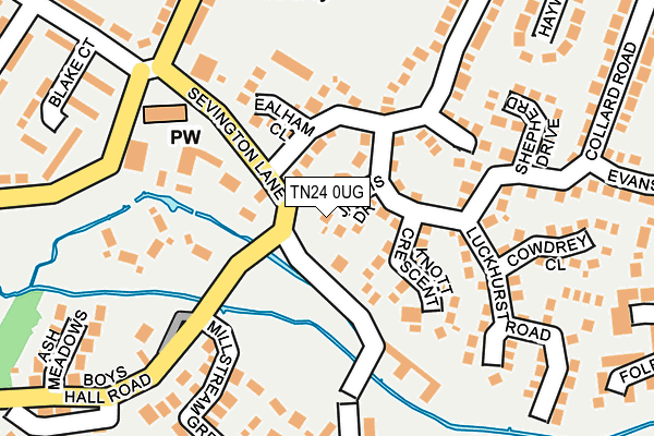 TN24 0UG map - OS OpenMap – Local (Ordnance Survey)