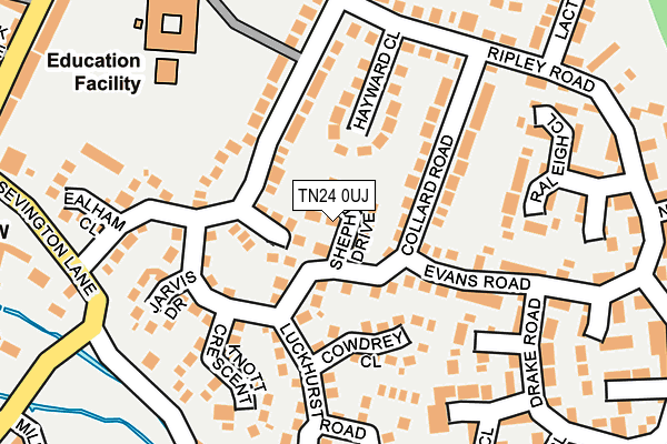 TN24 0UJ map - OS OpenMap – Local (Ordnance Survey)