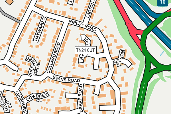 TN24 0UT map - OS OpenMap – Local (Ordnance Survey)