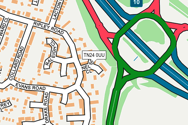 TN24 0UU map - OS OpenMap – Local (Ordnance Survey)