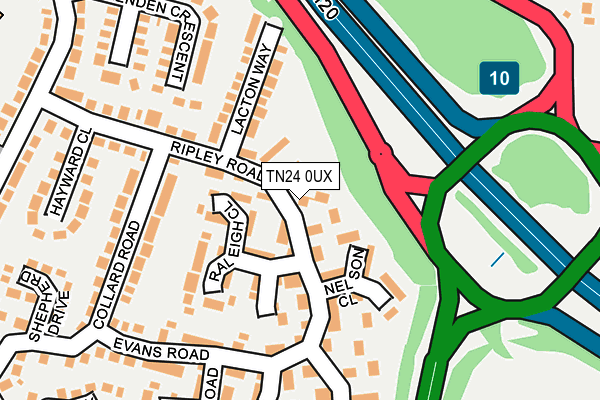 TN24 0UX map - OS OpenMap – Local (Ordnance Survey)