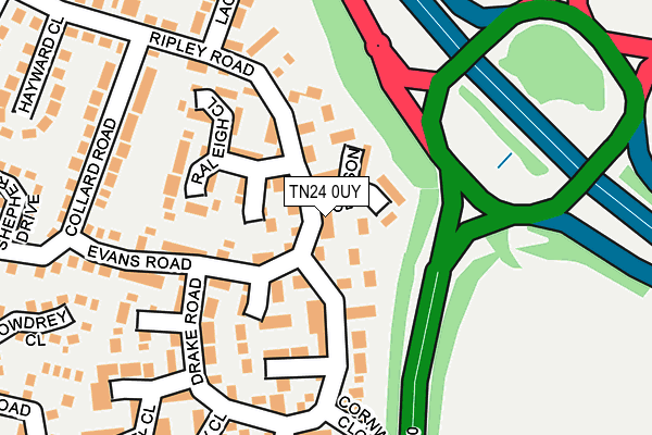 TN24 0UY map - OS OpenMap – Local (Ordnance Survey)