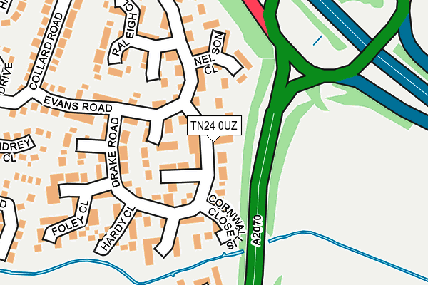 TN24 0UZ map - OS OpenMap – Local (Ordnance Survey)