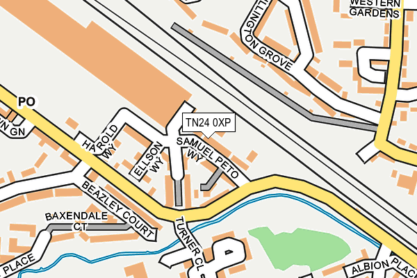 TN24 0XP map - OS OpenMap – Local (Ordnance Survey)