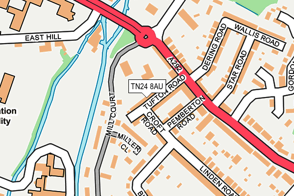 TN24 8AU map - OS OpenMap – Local (Ordnance Survey)