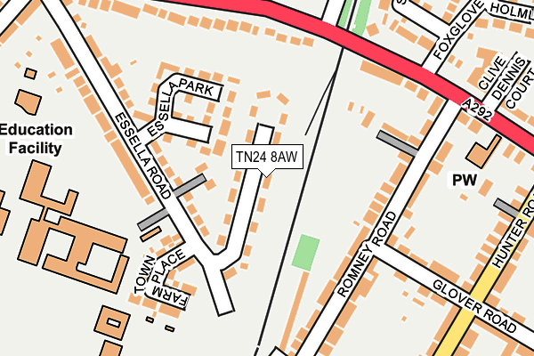 TN24 8AW map - OS OpenMap – Local (Ordnance Survey)