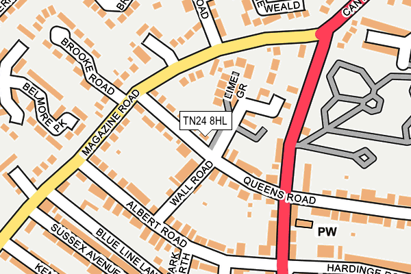 TN24 8HL map - OS OpenMap – Local (Ordnance Survey)