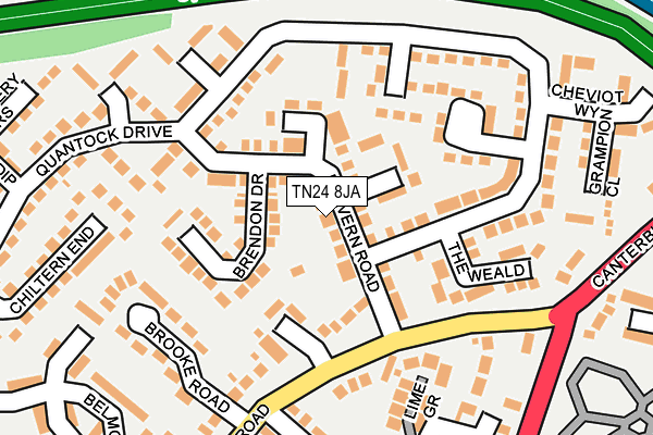 TN24 8JA map - OS OpenMap – Local (Ordnance Survey)