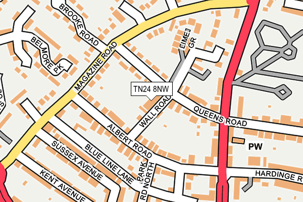 TN24 8NW map - OS OpenMap – Local (Ordnance Survey)