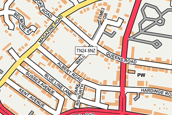 TN24 8NZ map - OS OpenMap – Local (Ordnance Survey)
