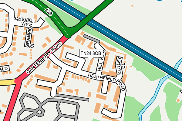 TN24 8QB map - OS OpenMap – Local (Ordnance Survey)