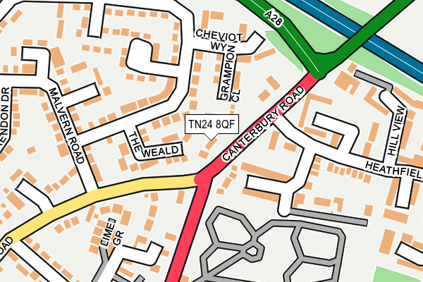 TN24 8QF map - OS OpenMap – Local (Ordnance Survey)