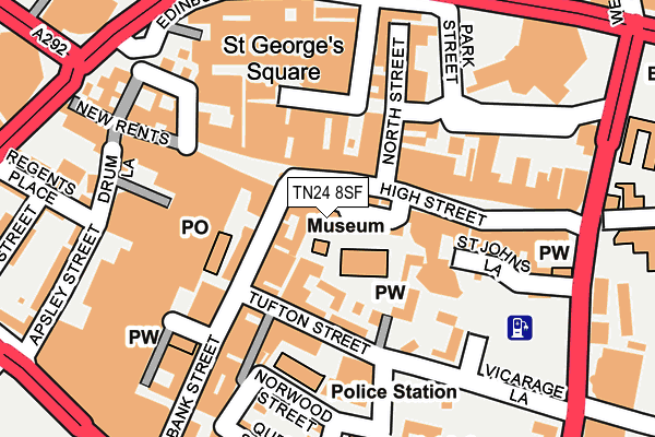 TN24 8SF map - OS OpenMap – Local (Ordnance Survey)