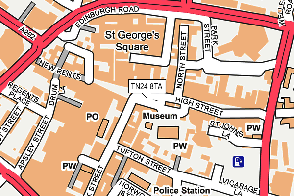 TN24 8TA map - OS OpenMap – Local (Ordnance Survey)