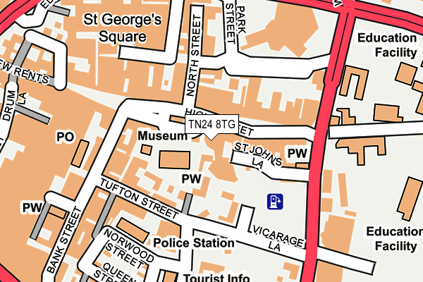 TN24 8TG map - OS OpenMap – Local (Ordnance Survey)