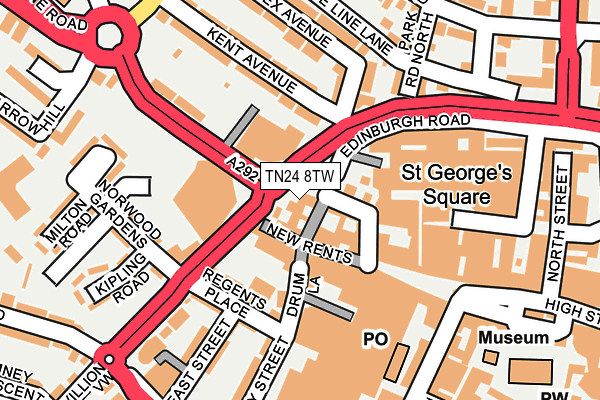 TN24 8TW map - OS OpenMap – Local (Ordnance Survey)