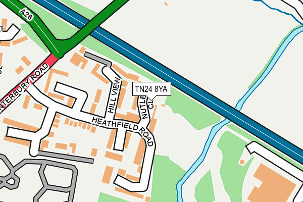 TN24 8YA map - OS OpenMap – Local (Ordnance Survey)