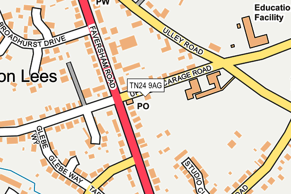 TN24 9AG map - OS OpenMap – Local (Ordnance Survey)