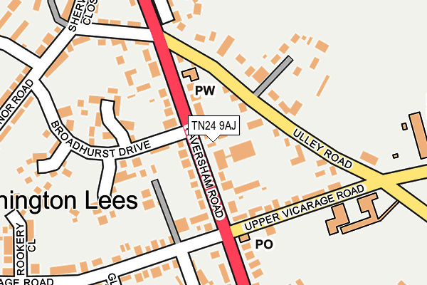 TN24 9AJ map - OS OpenMap – Local (Ordnance Survey)